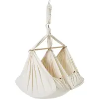 Membantu Federwiege für Zwillinge Basic, Natur, Hängebühne, 30 kg, Junge/Mädchen, Baumwolle, Natürlich/Natur, Faltbar
