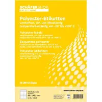 Schäfer Shop Wetterfeste Etiketten, 99,1 x 42,3 mm, Polyester weiß, 20 Blatt