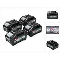 Makita Akku Set 4x BL 4040 40 V max. 4,0 Ah XGT Li-Ion Akku ( 4x 191B26-6 ) IP64 Schutzklasse mit