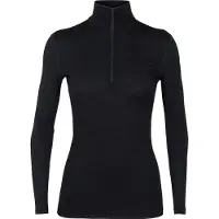 Icebreaker - Unterwäsche aus Merinowolle - W Merino 200 Oasis LS Half Zip Black für Damen aus Wolle - Größe M - schwarz