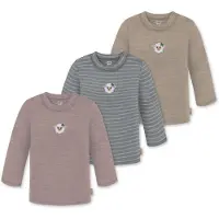 Normani 3er Pack Baby Merino Longsleeve „Taupo" - 9475