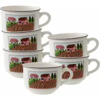 Villeroy & Boch Tasse "Frühstückstassen Design Naif 330 ml 6er Set bunt", bunt, Porzellan, Trinkgefäße, Tasse