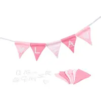 Goki Buchstabenwimpelkette rosa mit 10 Wimpeln