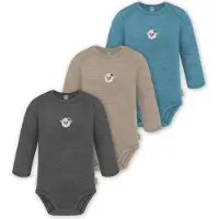 Normani 3er Pack Baby Merino Body Langarm „Auckland" - 9375