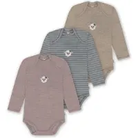 Normani 3er Pack Baby Merino Body Langarm „Auckland" - 9383