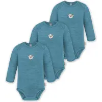 Normani 3er Pack Baby Merino Body Langarm „Auckland" - 9371