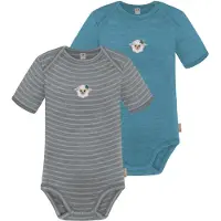 Normani 2er Set Baby Merino Body Kurzarm „Tauranga" - 9293