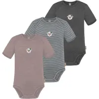 Normani 3er Set Baby Merino Body Kurzarm „Tauranga" - 9295