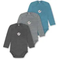 Normani 3er Pack Baby Merino Body Langarm „Auckland" - 9383