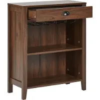 Beliani Sideboard mit Schublade Dunkelbraun Holzoptik Glashalter Elegant Weinschrank Aufbewahrung Stauraum Wohnzimmer Küche Flur