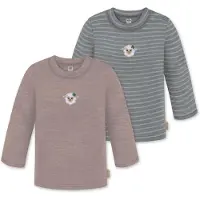Normani 2er Pack Baby Merino Longsleeve „Taupo" - 9473