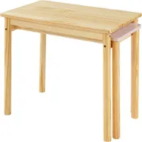 En.casa Ausziehbarer Kindertisch 'Skellefteå' Kinderschreibtisch 60x38x52 cm Kiefernholz + MDF Natur/Rosa