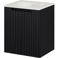 En.casa Waschtisch mit Unterschrank inkl. Waschbecken 'Skelbolu' 50 x 57 x 39 cm Schwarz