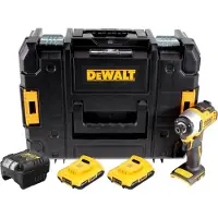 DeWalt DCF 809 D2T Akku Schlagschrauber 18 V 190 Nm 1/4" Brushless + 2x Akku 2,0 Ah + Ladegerät + TSTAK