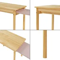 En.casa Ausziehbarer Kindertisch 'Skellefteå' Kinderschreibtisch 60x38x52 cm Kiefernholz + MDF Natur/Rosa
