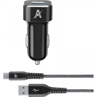 Cellularline Extreme Car Charger Kit 15W - USB-C - Samsung, Auto, Zigarettenanzünder, 1 m, Schwarz