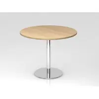 Hjh OFFICE PRO BISTRO F100R C - System Konferenztisch Chrom Eiche Ø 100