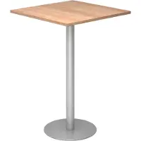 Hjh OFFICE PRO BISTRO H88Q S - System Konferenztisch Nussbaum 80 x 80 Silber