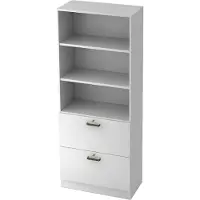 Hjh OFFICE PRO SIGNA G 7300 SG - Weiß 5 OH Schrank mit Hängeregistratur (abschließbar) Streifengriff Kunststoff