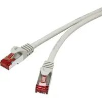 Renkforce RF-4724262 RJ45 Patchkabel CAT 6 S/FTP 20.00 m Grau mit Rastnasenschutz, vergoldete Steckkontakte, Flammwidri