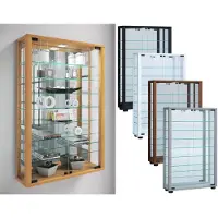 Hioshop Sammel Wandvitrine Holz Glas Vitrosa Mini Spiegel