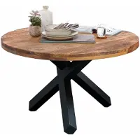 Massivart Esstisch Massivholztisch 110 cm rund Mango lackiert - EDUARDO