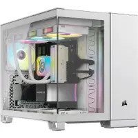 Corsair 2500X RGB, Micro Tower, PC, Weiß, ATX, Stahl, Kunststoff, Gehärtetes Glas, Gaming