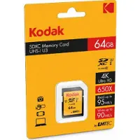 Kodak SDXC 64GB Class10 U3, 64 GB, SDXC, Klasse 10, UHS-I, 95 MB/s, 90 MB/s