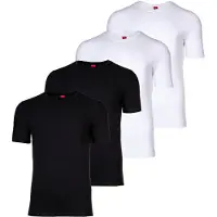 s.Oliver T-Shirt "T-Shirt 4er Pack", Herren, Gr. L, weiß (weiß, schwarz), Obermaterial: 95% Baumwolle CO. 5% Elasthan EL., Shirts T-Shirt