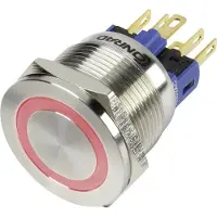 TRU COMPONENTS GQ22S-11E/R/12V Hærværkssikret trykknap 250 V/AC 3 A 1 x Off/(On) Tastende Rød IP65 1 stk