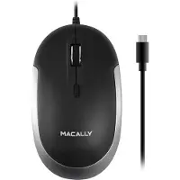 Macally UCDYNAMOUSE-SG, Beidhändig, Optisch, USB Typ-C, 2400 DPI, Schwarz, Grau