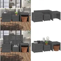 vidaXL 4-tlg. Gartenbox-Set Grau Massivholz Kiefer