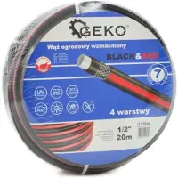 GEKO Zahradní hadice vyztužená BLACK&RED 1/2" 20m na vodu 4-vrstvá
