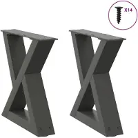 vidaXL Couchtischbeine 2 Stk. Anthrazit 40x(30-31,3) cm Stahl