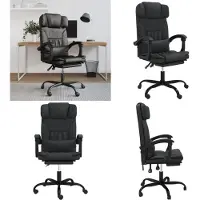 vidaXL Bürostuhl mit Liegefunktion Schwarz Kunstleder - Bürostuhl Mit Liegefunktion - Bürostühle Mit Liegefunktion - Bürostuhl Mit Relaxfunktion - Schreibtischstuhl