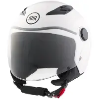 BHR 838 CHILDREN, Kinder-Motorradhelm Demi-Jet ECE 22.06, Rollerhelm mit kratzfestem Visier, Weiß, L
