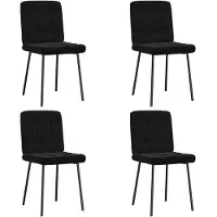 vidaXL Esszimmerstühle 4 Stk. Schwarz Samt