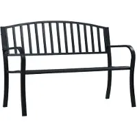 vidaXL Gartenbank Schwarz 120 cm Stahl