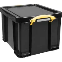 Really Useful Box Really Useful Boxes Aufbewahrungsbox, 35L, schwarz, Griffe gelb