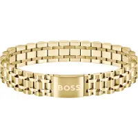BOSS Armband "OWAN", gold (gelbgoldfarben), Armbänder, 19cm, Edelstahl, Armband