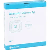 Coloplast GmbH Biatain Silicone Ag Schaumverband 10x10 5 St