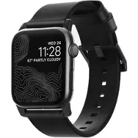 Nomad Modernes Lederarmband für Apple Watch | 44/45/46/49 mm - Schwarz