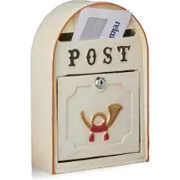 Relaxdays Briefkasten antik mit Posthorn