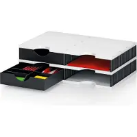 Styro Sortierstation Set styrodoc Trio, 2 Schubladen & 4 Fächer, schwarz-grau/schwarz