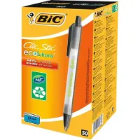 BIC Druckkugelschreiber ECOlutions Clic Stic, 0,4 mm, recycelt, schwarz, 50 Stück