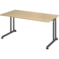 Hjh OFFICE PRO ZENO 16 G | 160x80 - 160 x 80 h?henverstellbar Eiche/Graphit