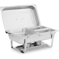Royal Catering Chafing Dish - GN 1/2 - 2 x GN 1/4 - 9 L - 2 Brennstoffbehälter - 295 x 235 x 60 / 240 x 135 x 65 mm -