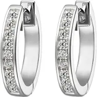 Jette Damen-Creolen 925er Silber rhodiniert 18 Zirkonia Jette Silber