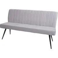 Mendler Sitzbank MCW-K16, Esszimmerbank Bank Polsterbank Garderobenbank, Rückenlehne Samt Metall 160cm hellgrau