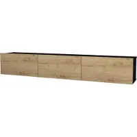 En.casa Fernsehschrank ’Vihti’ 180x31x29,5cm Schwarz/Eiche